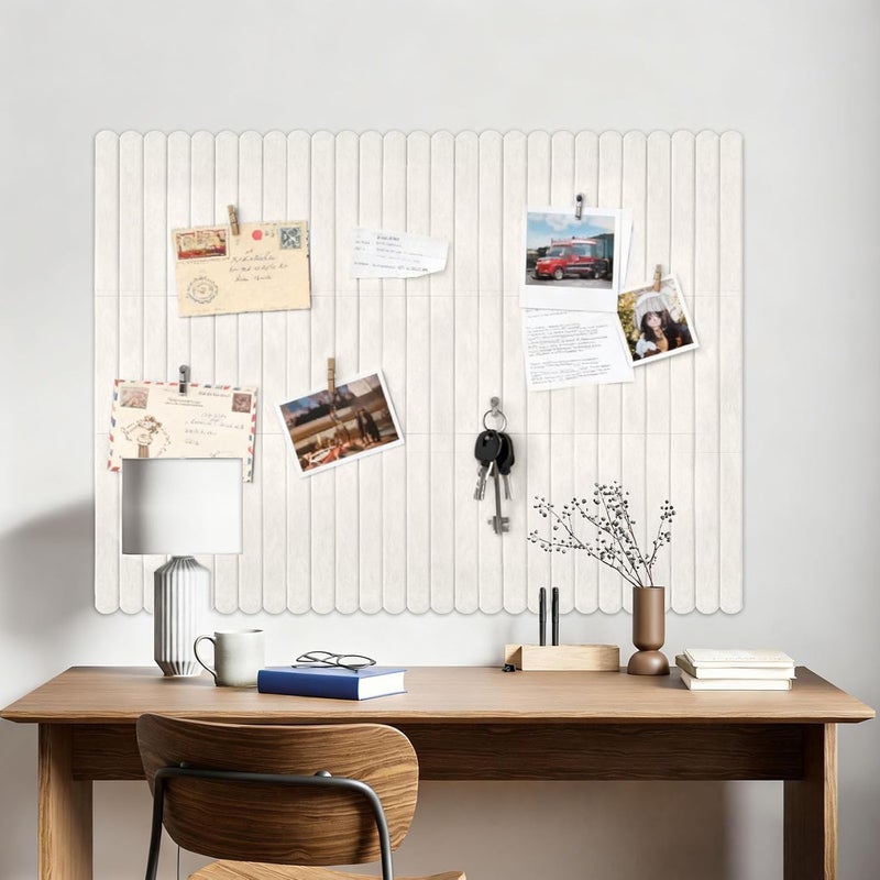 Himake Large Felt Bulletin Board 47" x 35", Cork Board for Walls 12 Pack with 60 Safe Removable Adhesive Tabs, Felt Boards for Home Office Classroom with 50 Push Pins, Light Camel - Image 1